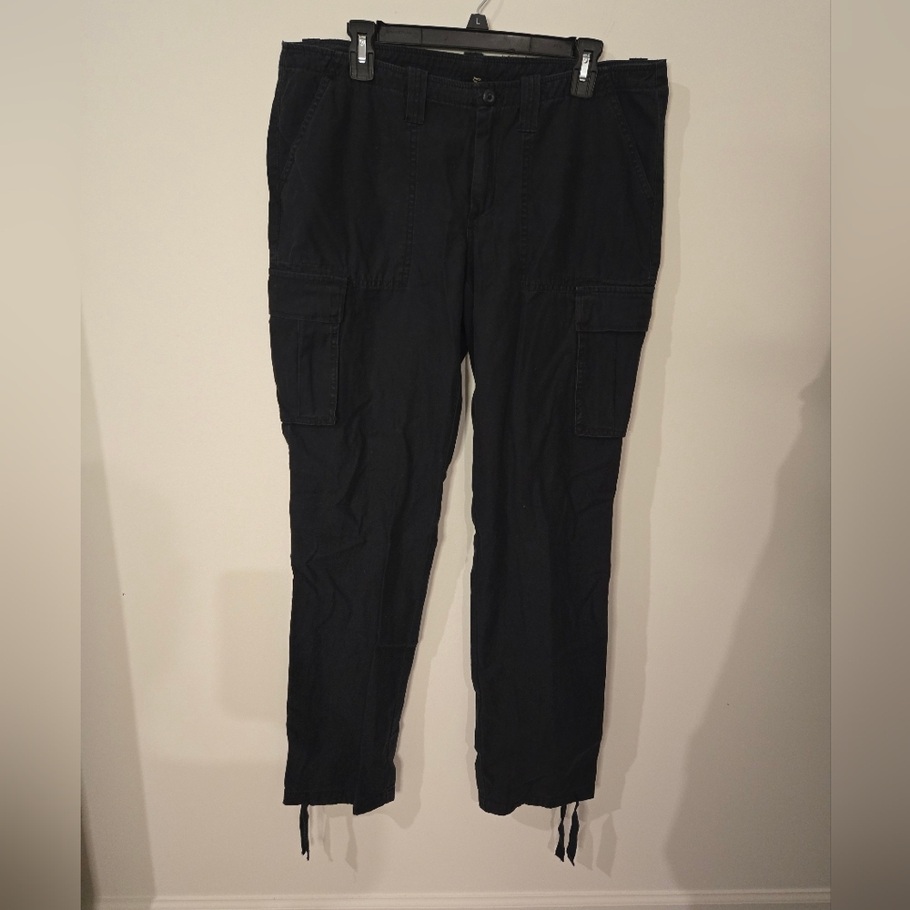 London Jean Cargo Pants Womens Size 14 Long Black Outdoor Hiking